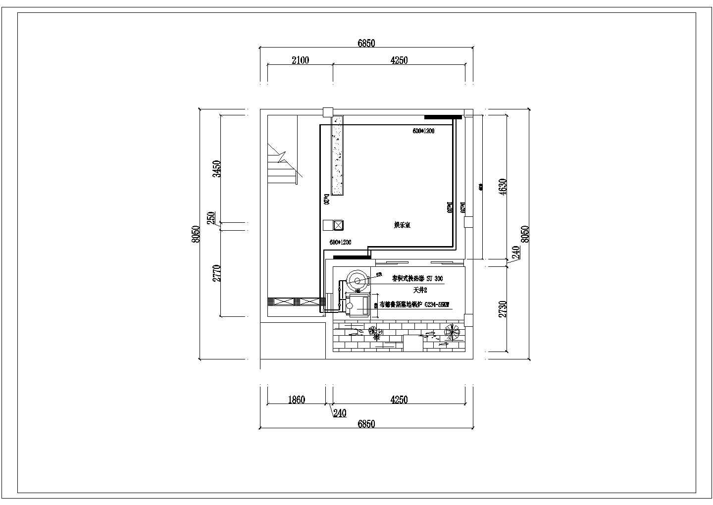 别墅双层同程式散热器采暖设计施工图