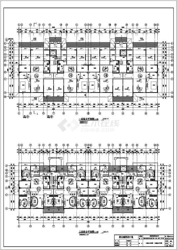 某地区一套详细的住宅楼建筑施工图（共17张）-图二