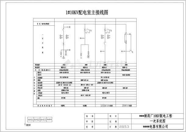 某制药厂配电工程高压开关柜电气设计图-图一