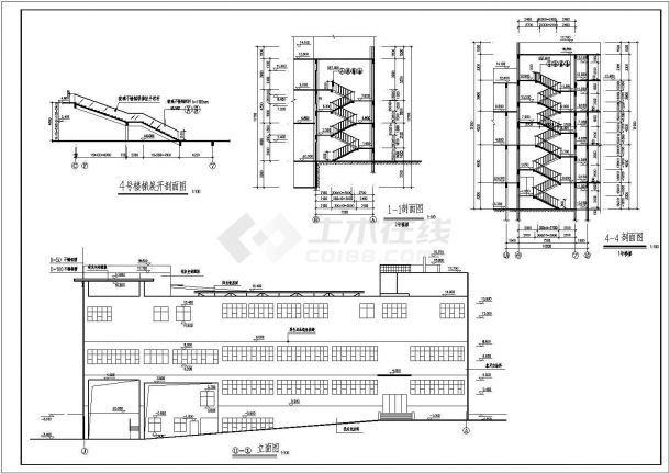 某地四层框架结构商场建筑设计方案图-图二