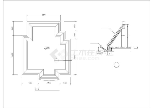 某别墅CAD建筑施工图纸-图一