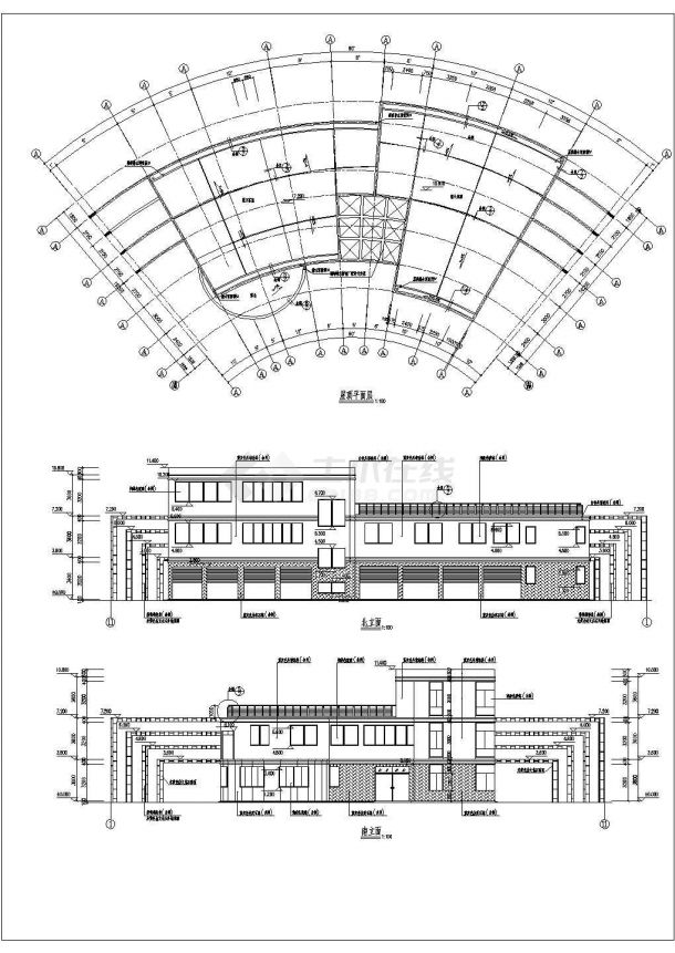上海某小区会所建筑设计施工CAD图-图二