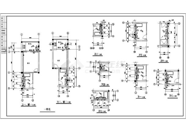 底商居民楼给排水施工CAD参考图-图二