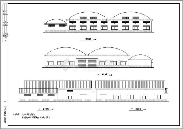 某10套单层框架结构厂房建筑设计方案图-图一