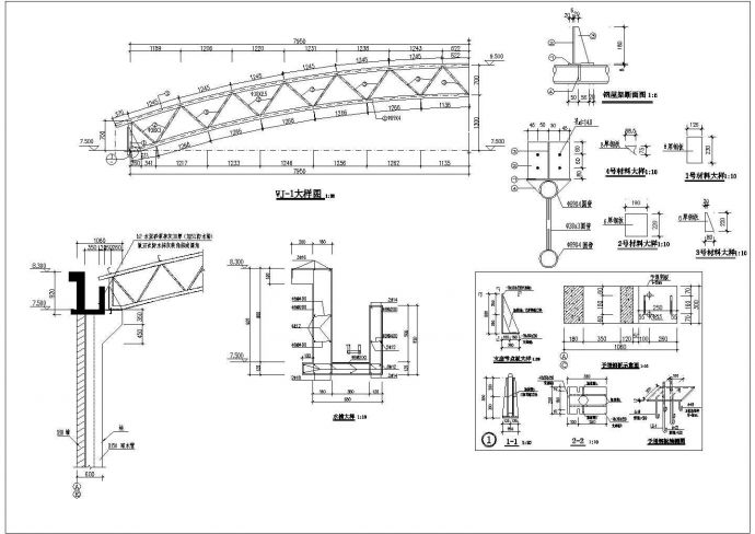 某地钢结构简易羽毛球馆结构设计施工图_图1