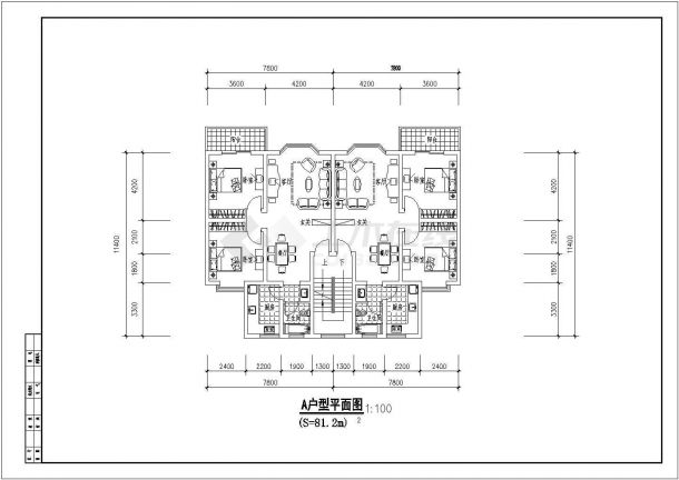 东北某市一些经典的建筑户型规划CAD参考图-图二