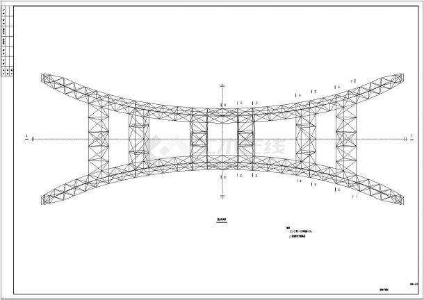 某地管桁架结构体育馆结构施工图纸-图二