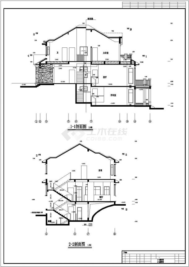 某三层独栋别墅建筑设计方案图-图二
