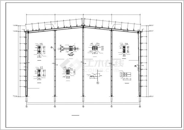 某钢结构厂房结构CAD布置图-图二