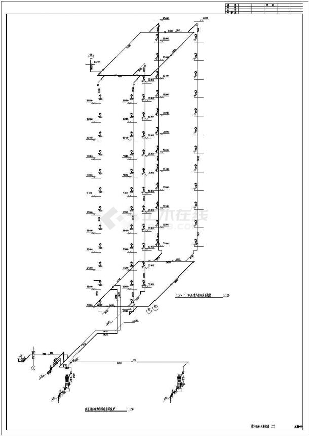 某综合楼建筑给排水CAD细节布置图-图二