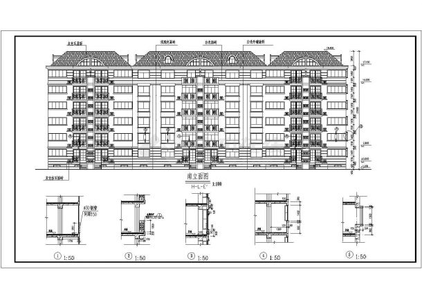 某地六层砖混结构住宅楼建筑设计方案图-图一
