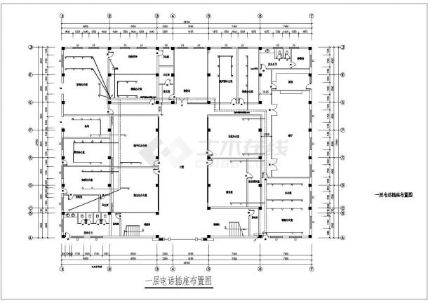 某地砖混结构二层办公楼水电施工图(带详细配电系统图)-图一