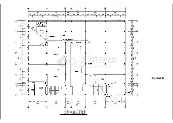 某地砖混结构二层办公楼水电施工图(带详细配电系统图)-图二