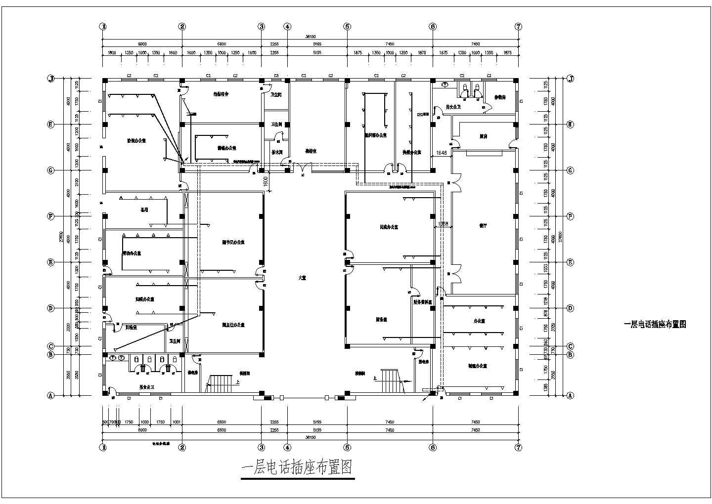 某地砖混结构二层办公楼水电施工图(带详细配电系统图)
