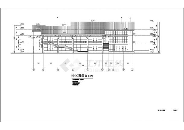 重庆三层框架结构学生食堂建筑设计施工图-图一