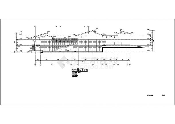 重庆三层框架结构学生食堂建筑设计施工图-图二