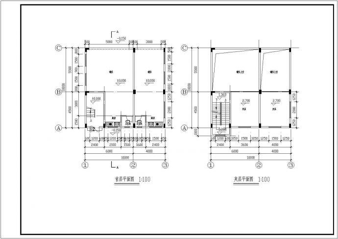 青岛市某三层私人住宅全套建施CAD布置图_图1