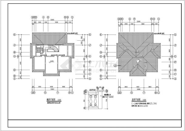 两层别墅建筑CAD图-图一