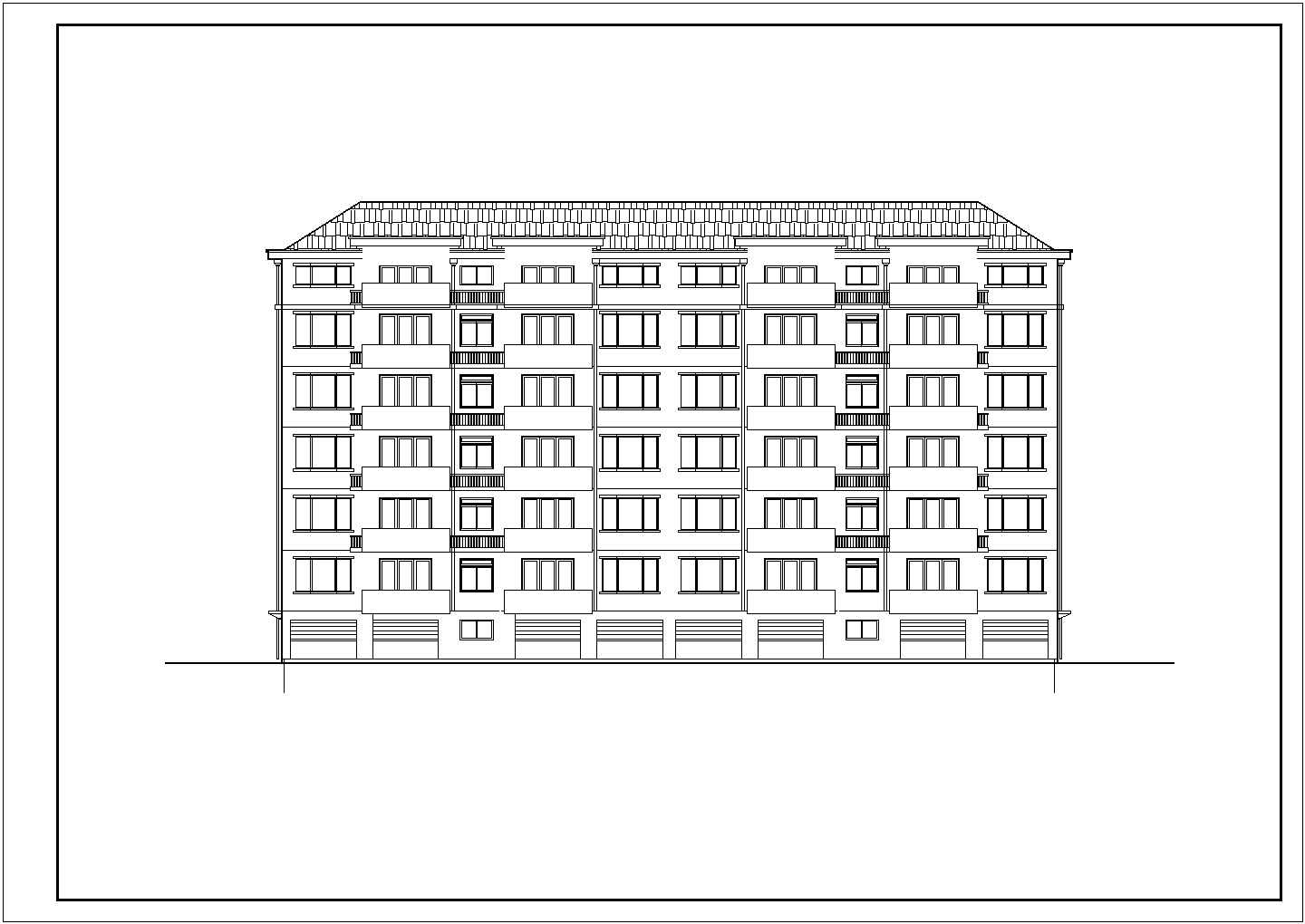 某地6层框剪结构住宅楼建筑方案图