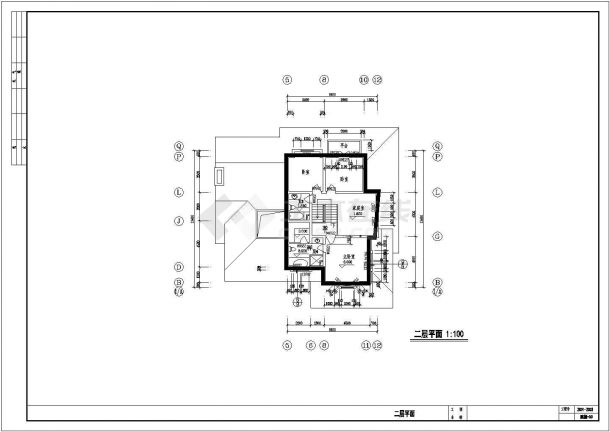 某322平方米森林住宅区二层别墅建筑方案图-图二