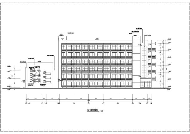 某地6层框剪结构宿舍楼建筑施工图-图一