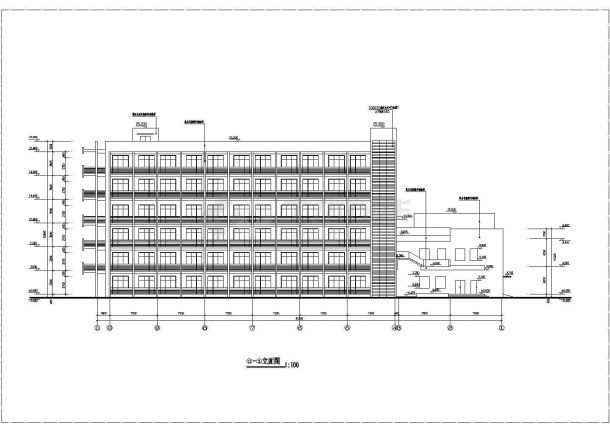 某地6层框剪结构宿舍楼建筑施工图-图二