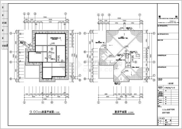 [广东]某483平米三层框架结构花园式别墅建筑施工图（F型）-图一