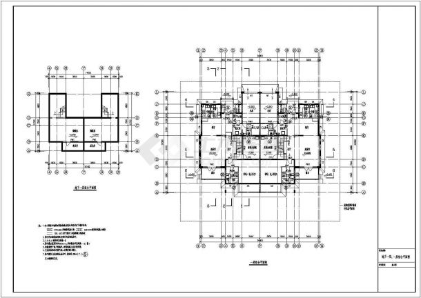 [北京]某368平方米二层双拼别墅建筑施工图-图一
