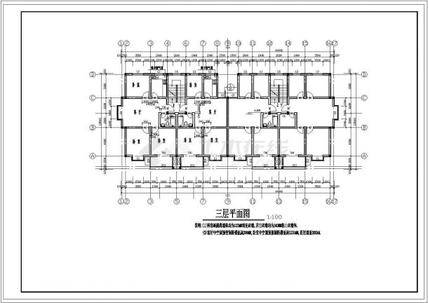 [安徽]某河畔新居底框板式2296.2平米6层住宅楼建筑施工图（带节能设计）-图一