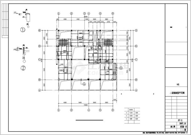 某398.00平米三层坡地独栋小别墅建筑结构施工图(有内庭)-图一