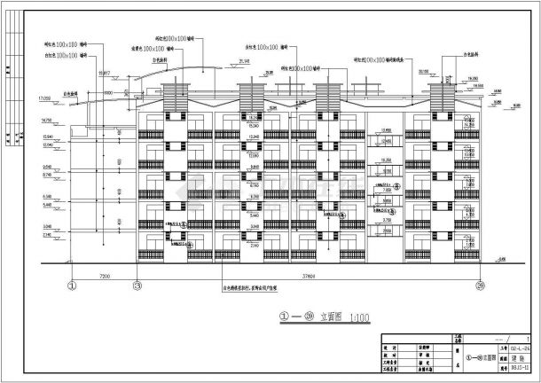南充市某五层中学学生公寓楼建筑结构设备施工图-图一