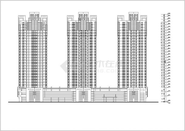 [丰湖]某大型高层住宅楼建筑CAD施工图(有效果图)-图二