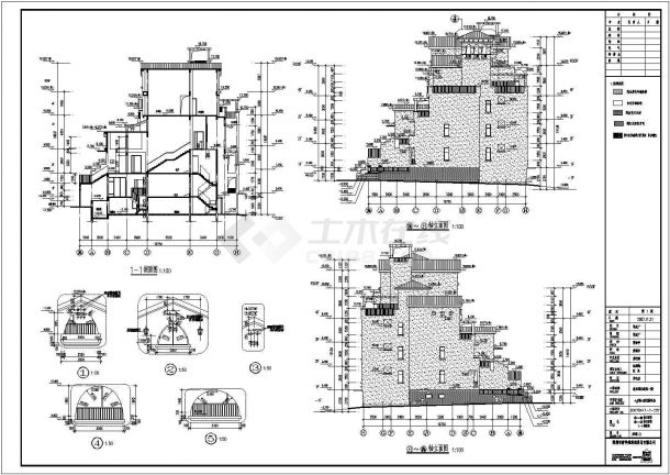 某四层A型花园洋房建筑结构水暖电施工图-图二