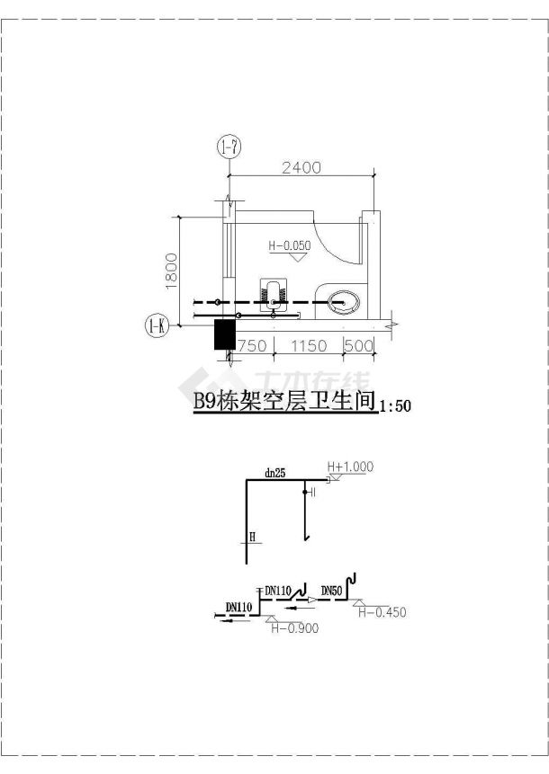 某六层框架商品住宅楼建筑结构水电施工图-图一