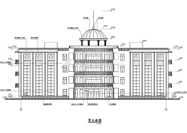 某小区四层框架结构会所建筑设计方案图-图一