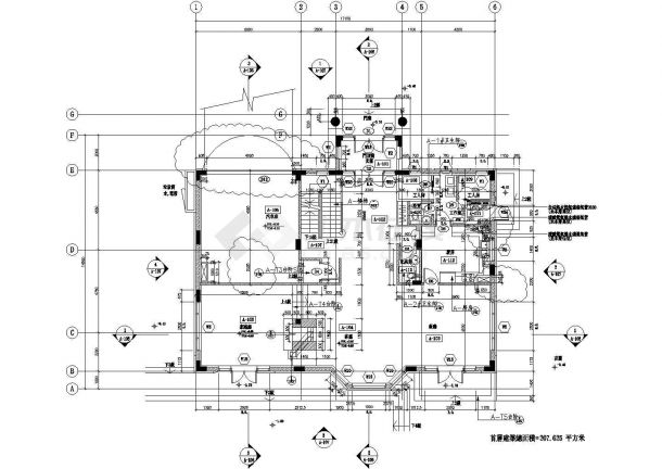 某三层欧式独栋别墅建筑施工图(有效果图)-图二