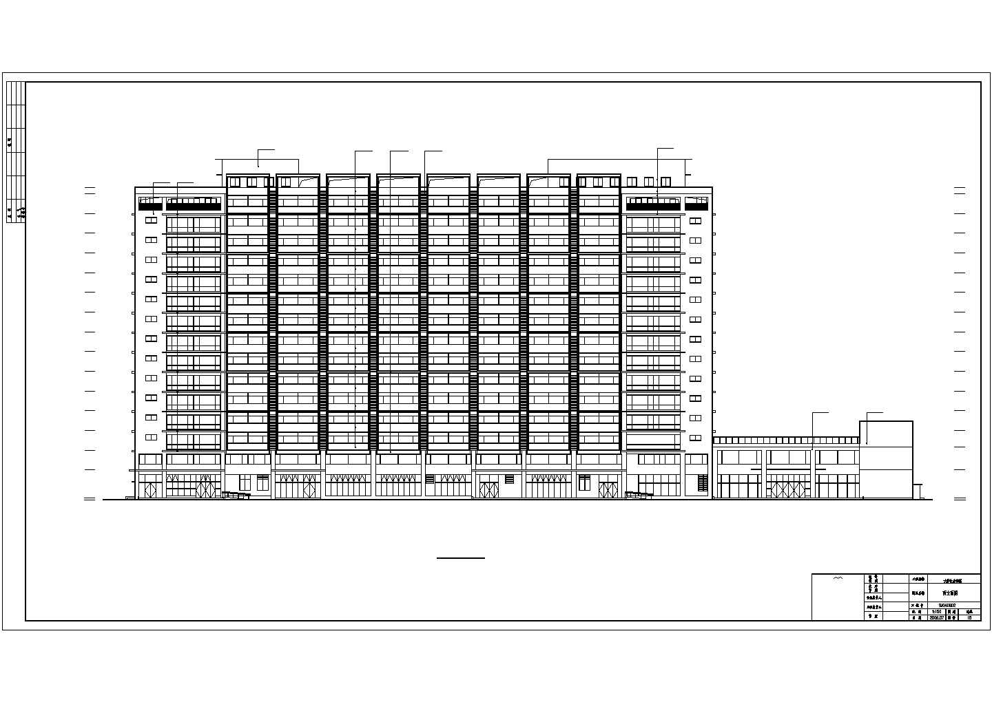 某十五层大学生公寓建筑设计施工图(带人防工程)