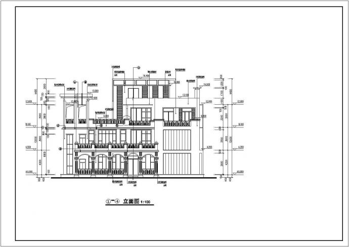 某地3层框架结构欧式别墅施工图（结构建筑）_图1