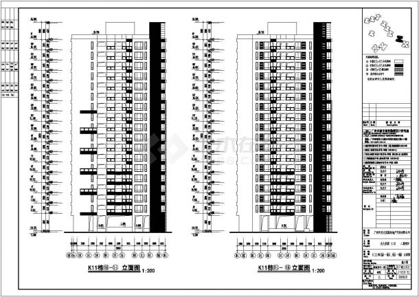 [广州]某地花园小区住宅楼建筑CAD施工图-图一