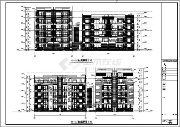 [南京市]地某五层花园洋房建筑CAD图-图二