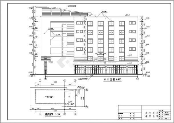 [岳阳]某工程公司宿舍楼建筑CAD设计图-图二
