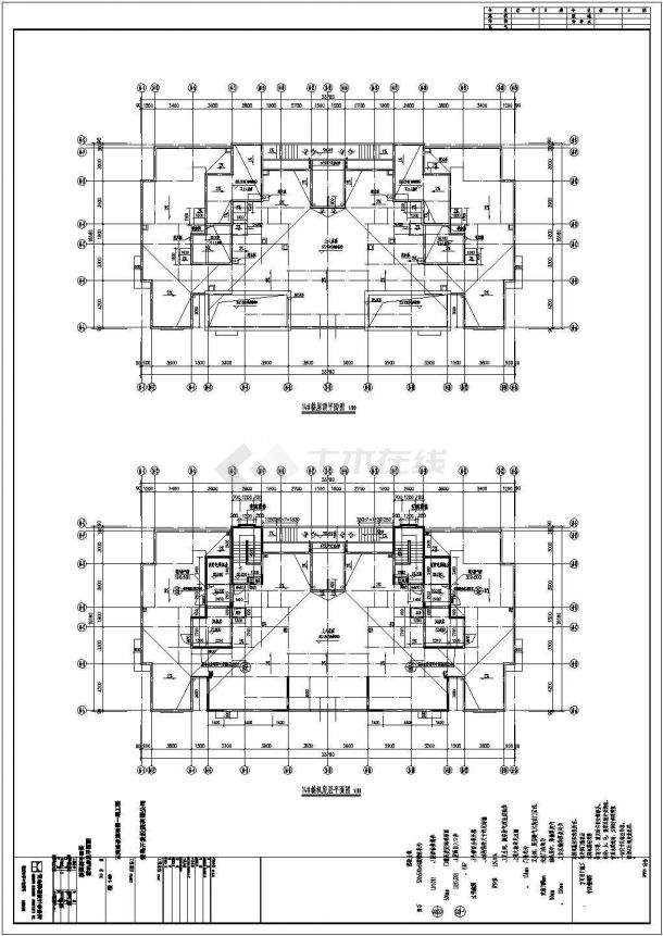 某地块十九层住宅楼建筑结构水暖电建筑施工图-图一