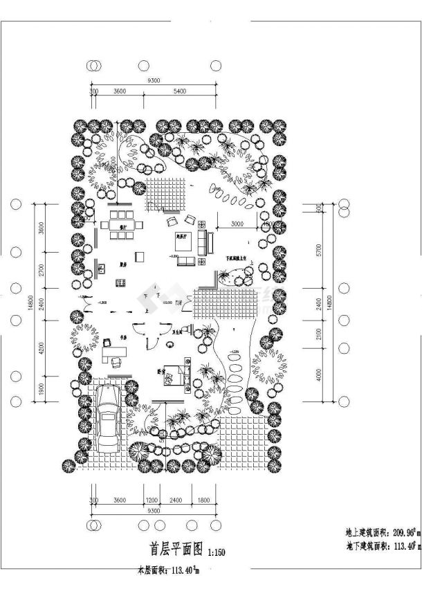 [京郊]某二层别墅建筑CAD设计图-图一