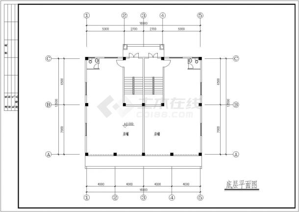 [福建]某三层砖混结构别墅建筑CAD设计图（高10米）-图一