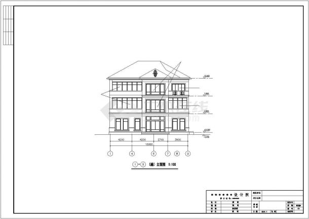 [江苏]某三层私人别墅建筑结构CAD图-图一
