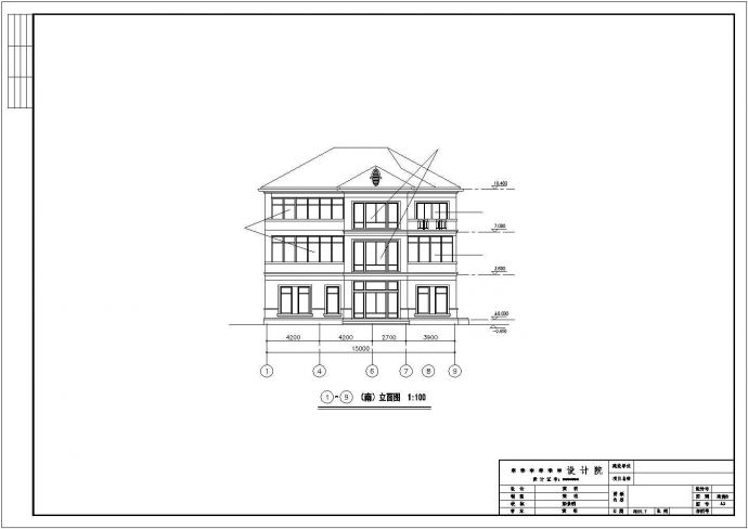 [江苏]某三层私人别墅建筑结构CAD图_图1