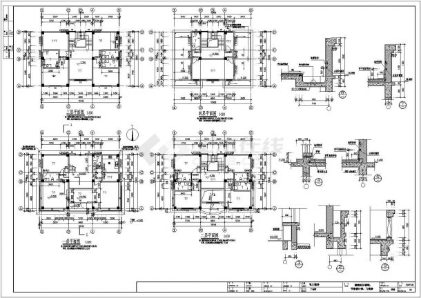 某603.6平方米四层框架结构公馆建筑CAD施工图-图一