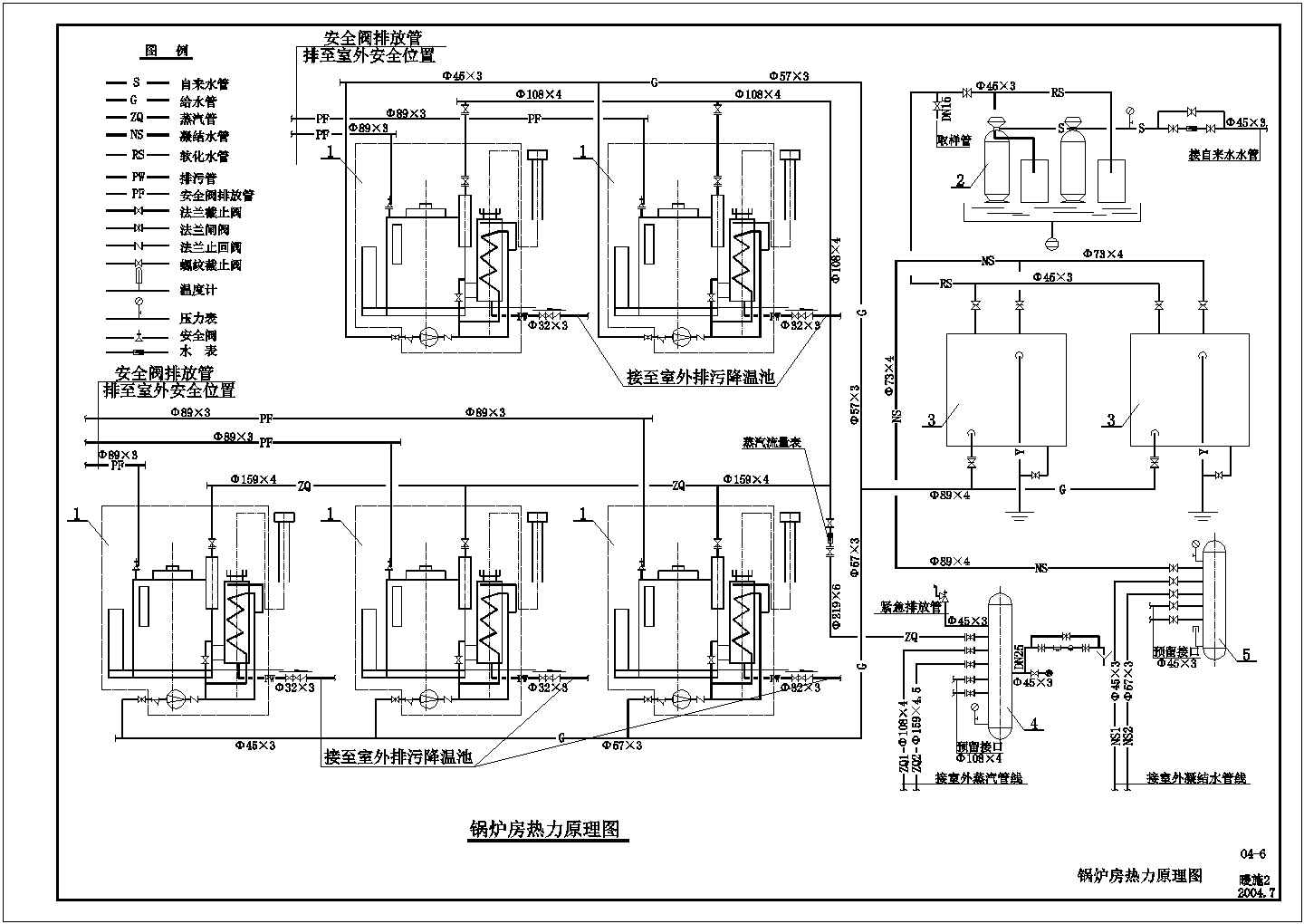 某院区供热锅炉房立式燃气蒸汽锅炉房施工图