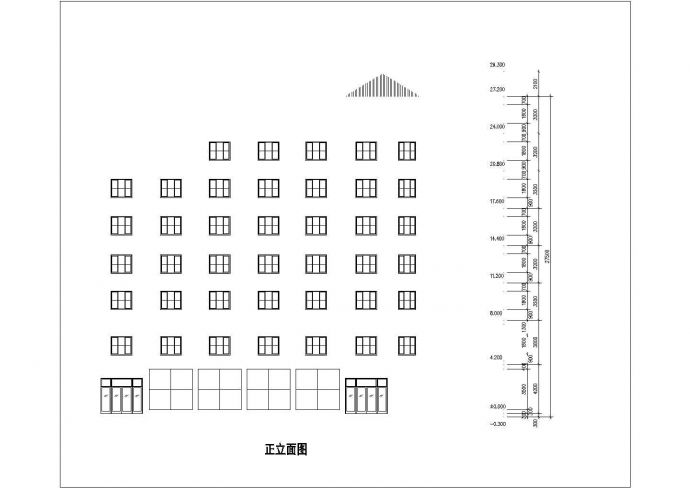 某八层框架结构宿舍楼建筑方案图_图1