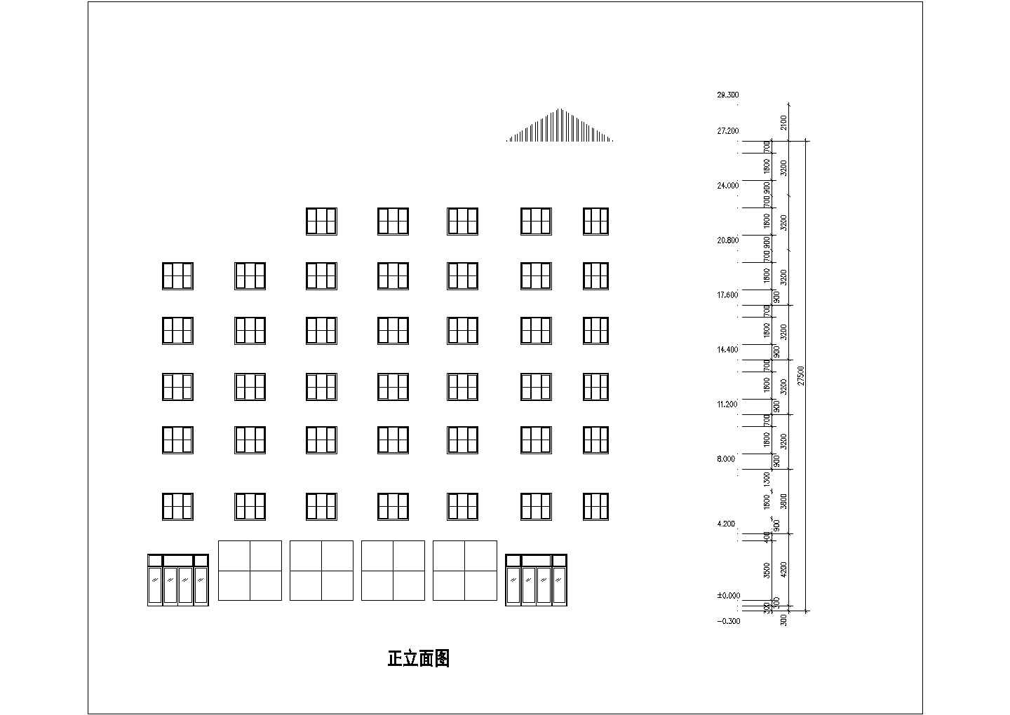某八层框架结构宿舍楼建筑方案图